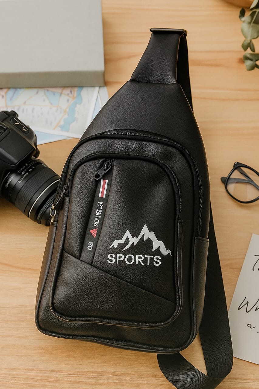 Black Sports Sling Bag – Crossbody Chest Bag for Men & Women