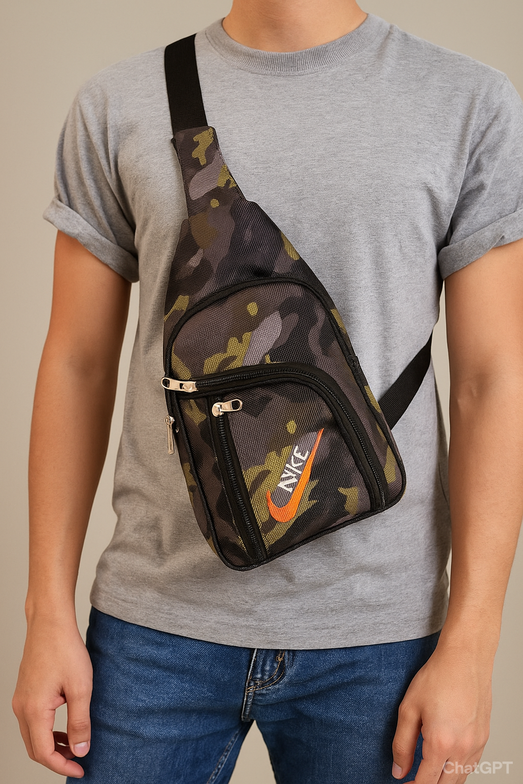 Camo Crossbody Bag for Men & Women – Lightweight Sling Shoulder Bag