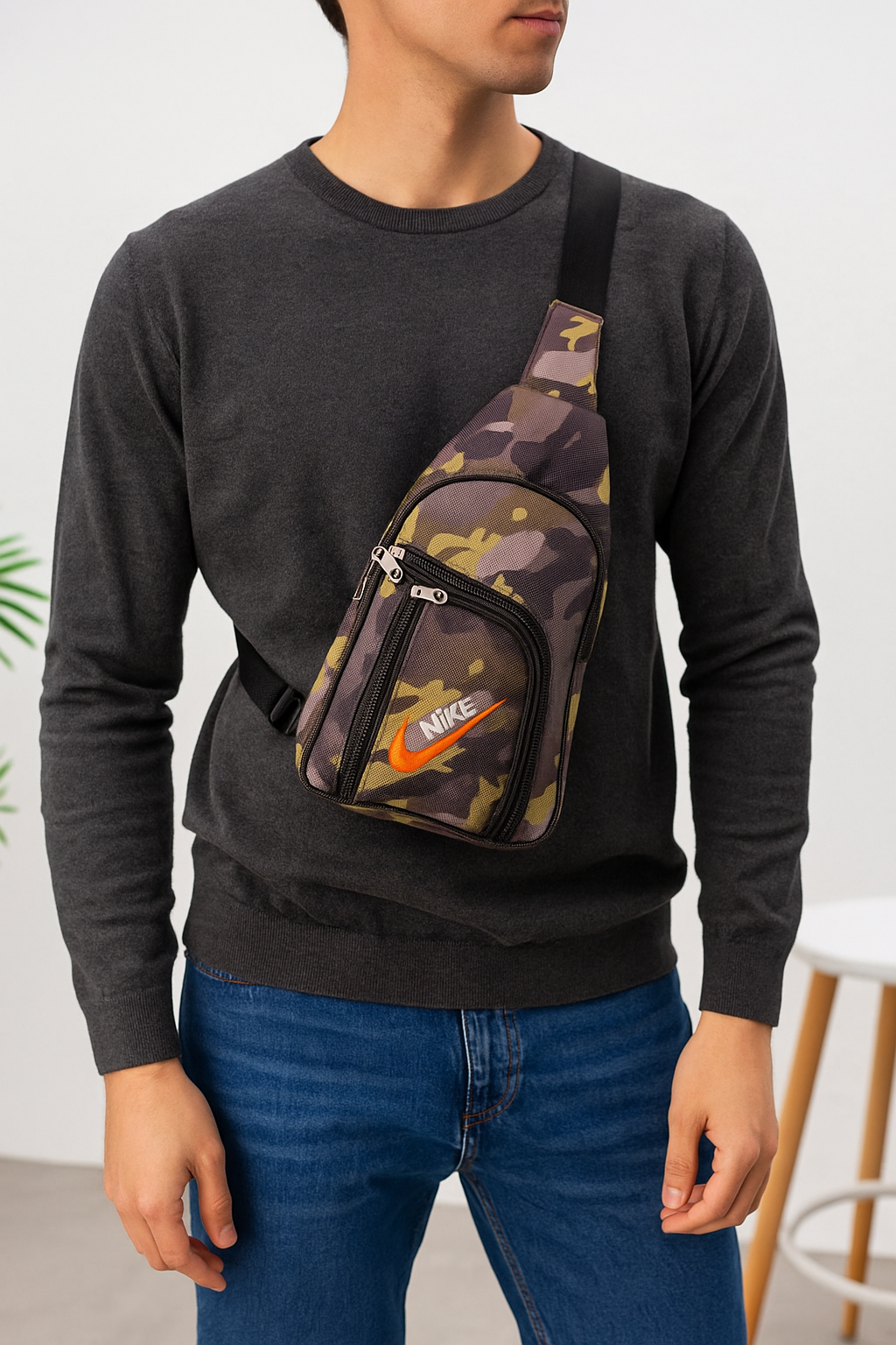 Camo Crossbody Bag for Men & Women – Lightweight Sling Shoulder Bag