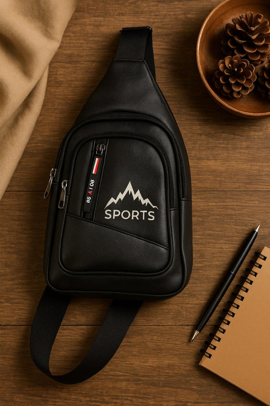 Black Sports Sling Bag – Crossbody Chest Bag for Men & Women