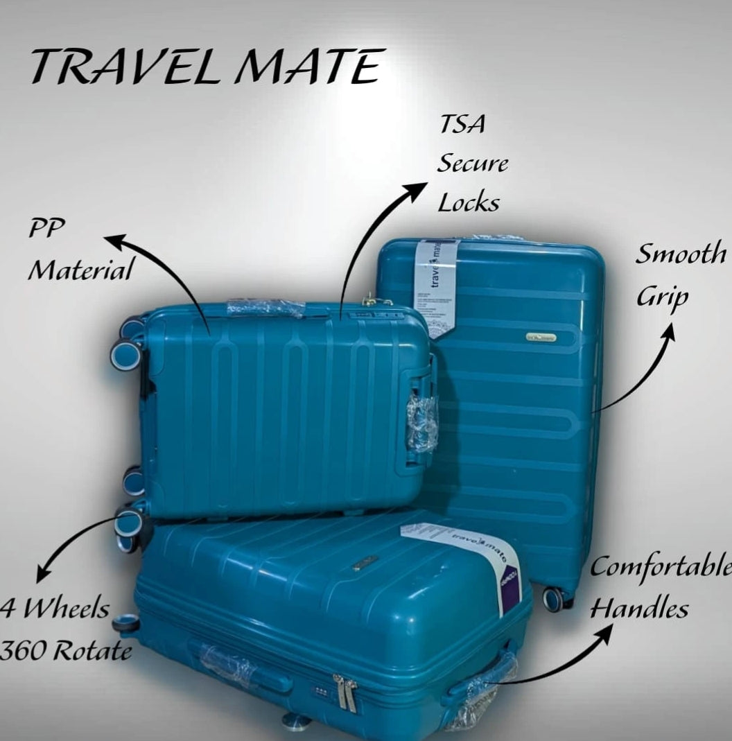 Travel Mate Waterproof TSA Lock Suitcase – Flexible Hard Shell Spinner Trolley Luggage