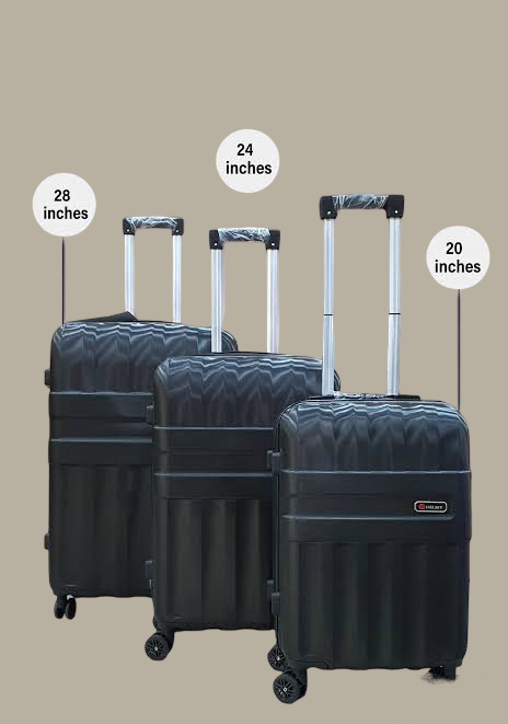 Delsey 3-Piece Luggage Set – 20/24/28 Inch Hard Shell Suitcase with TSA Lock, Spinner Wheels & Waterproof Design