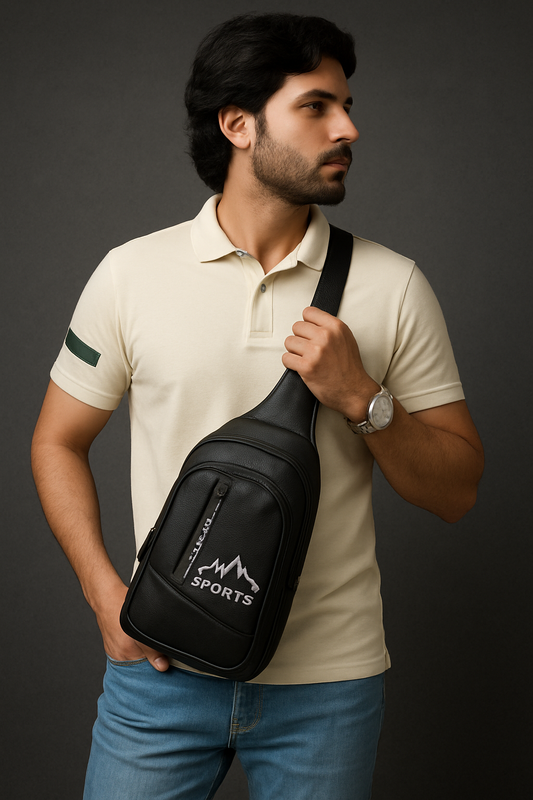 Black Sports Sling Bag – Crossbody Chest Bag for Men & Women